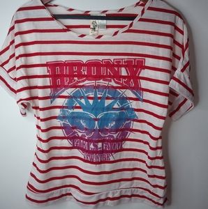 Bronx Girls Gym of NY M Red Striped Top